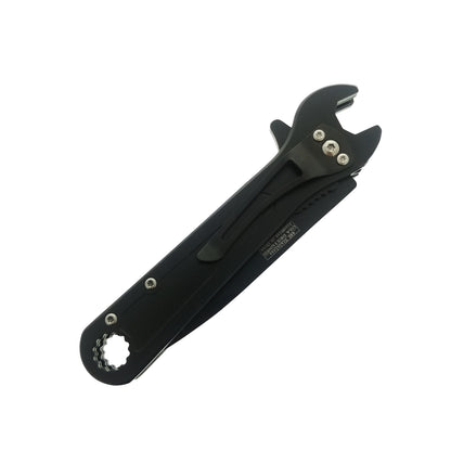 Falcon 8.25" Overall Spring Assisted Knife Adjustable Wrench Handle Black