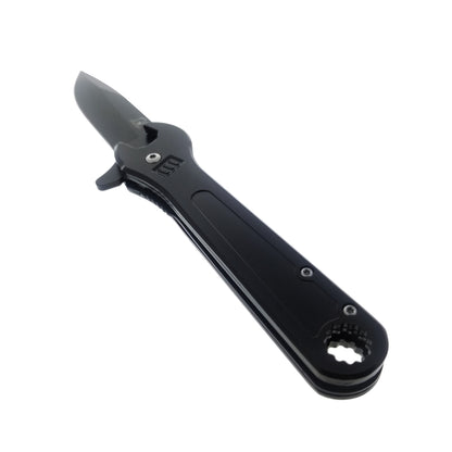 Falcon 8.25" Overall Spring Assisted Knife Adjustable Wrench Handle Black