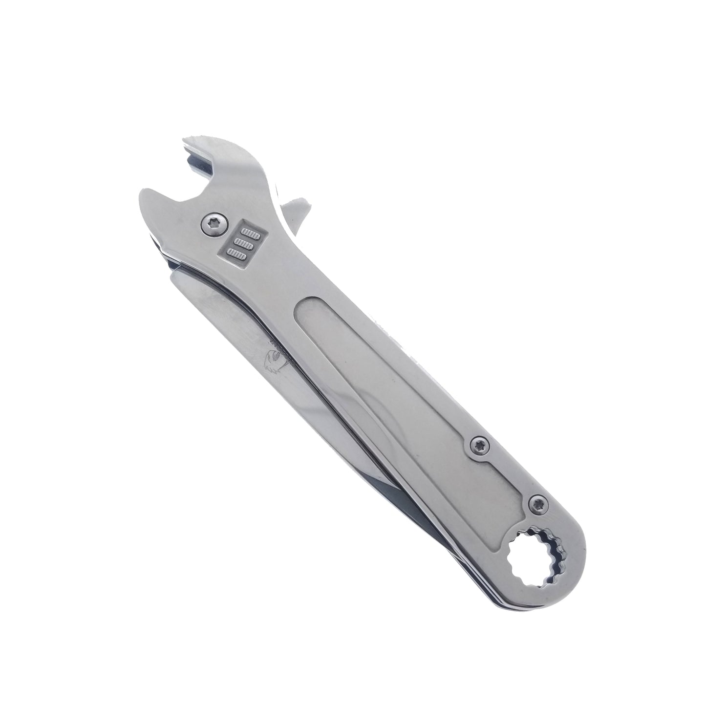 Falcon 5" Chrome Adjustable Wrench Handle Spring Assisted Knife
