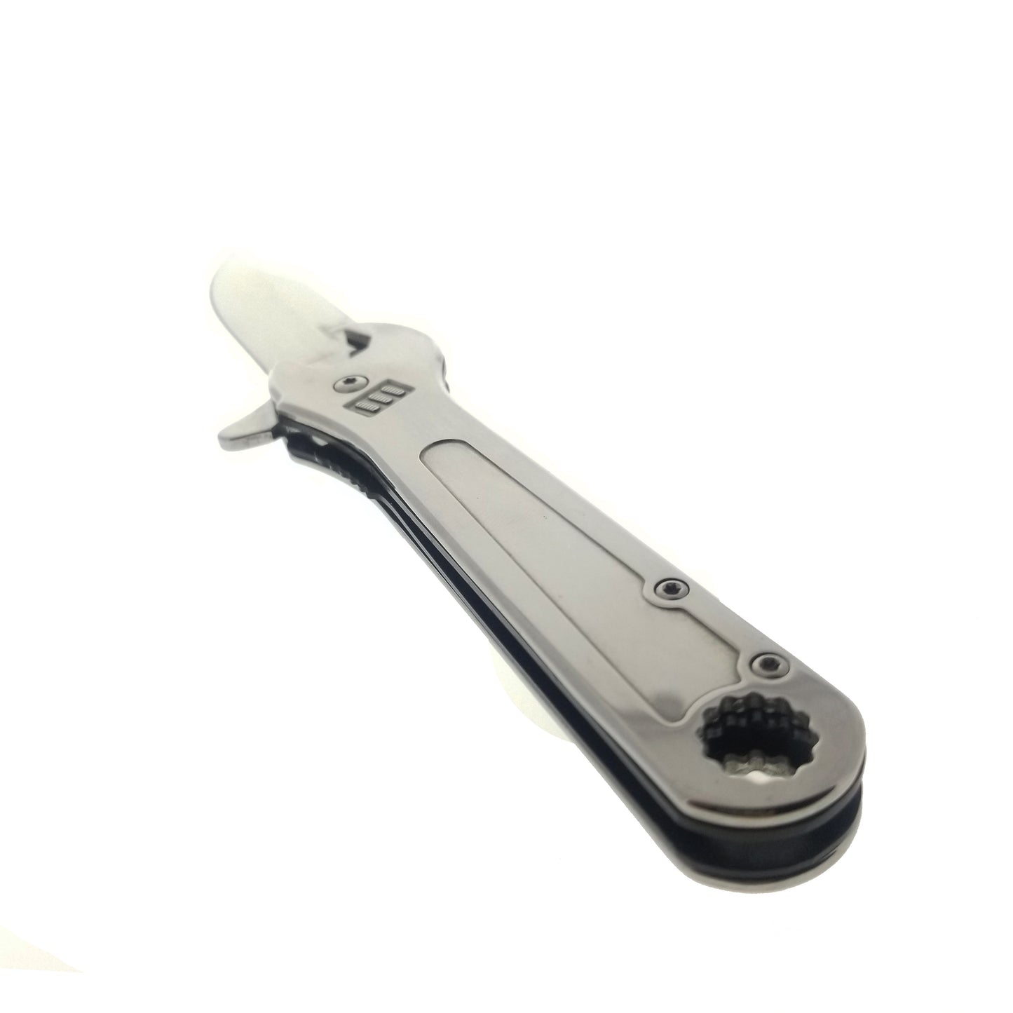 Falcon 5" Chrome Adjustable Wrench Handle Spring Assisted Knife