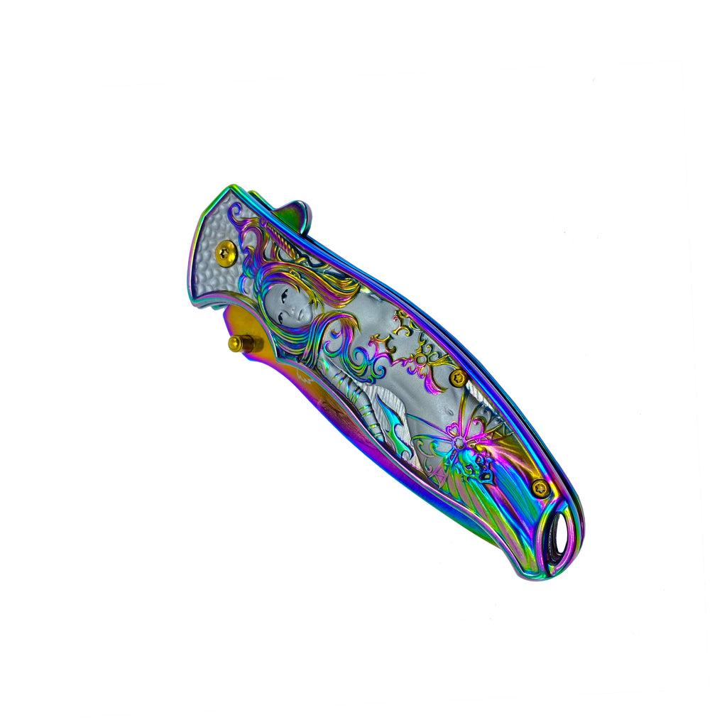 Shop Wholesale Falcon Pocket Knife Rainbow Mermaid | Pacific Solution.