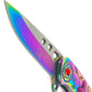 Falcon 7" Overall in Length Rainbow Handle w/ Pink Heart