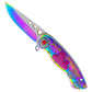 Falcon 7" Overall in Length Rainbow Handle w/ Pink Heart
