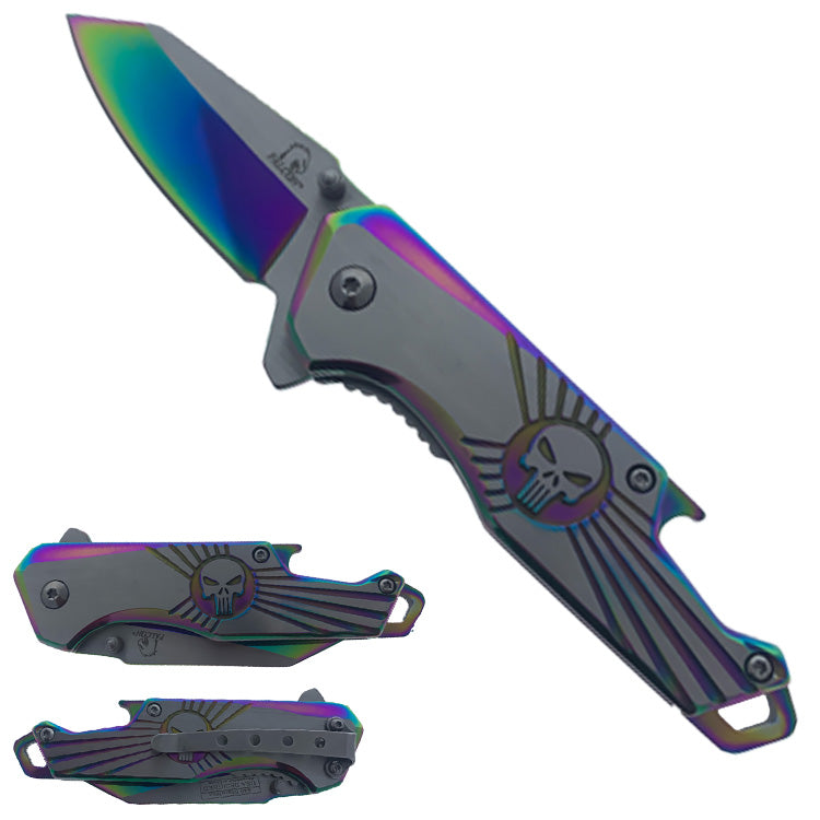 Falcon 7.5" Rainbow Spring Assisted Pocket Knife