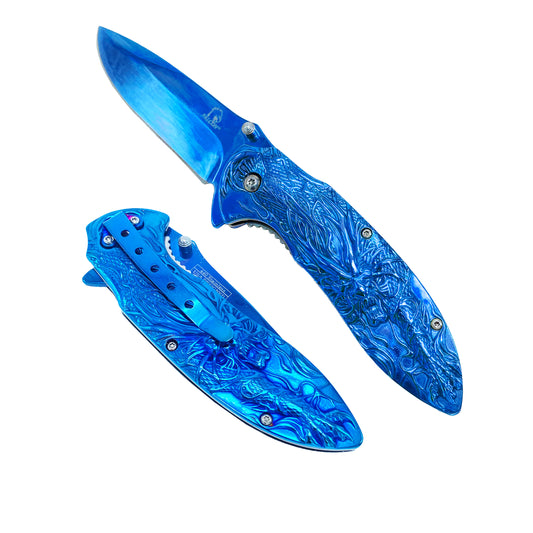 3" Blue Blade / Blue Dragon Handle / Assisted Knife