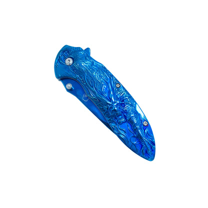 3" Blue Blade / Blue Dragon Handle / Assisted Knife