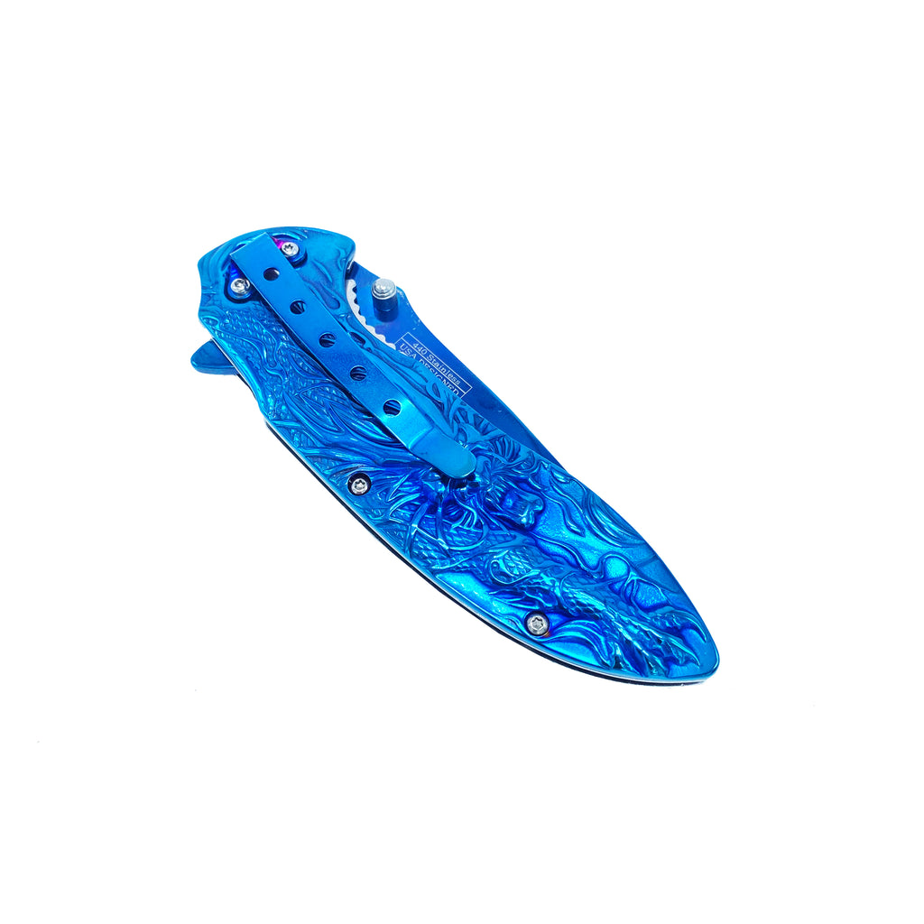 3" Blue Blade / Blue Dragon Handle / Assisted Knife
