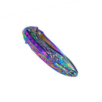 3" Rainbow Titanium Blade & 4.75" Rainbow Steel Handle