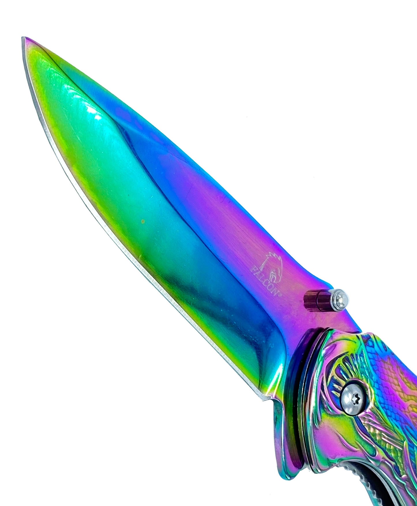 3" Rainbow Titanium Blade & 4.75" Rainbow Steel Handle