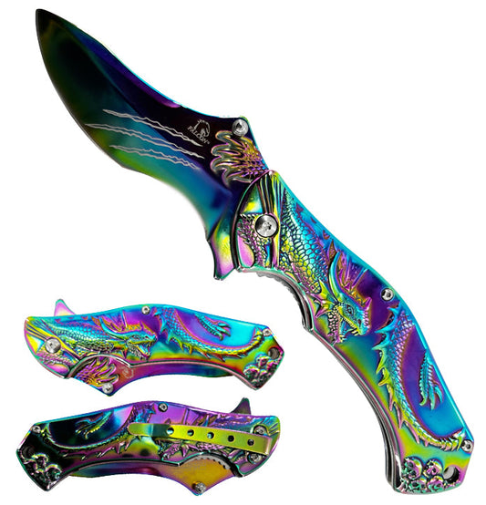 Falcon Rainbow Semi Automatic 7.75" Pocket Knife