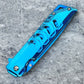 Falcon 8 3/4" Mirror Blue Spring Assisted Pocket Knife