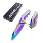 Falcon 8" Rainbow and Silver Spring Assisted Pocket Knife