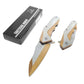 Falcon 8" Rose Gold and Silver Spring Assisted Pocket Knife