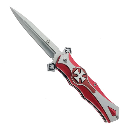 4" Silver Blade / Cross Handle / Assisted Knife