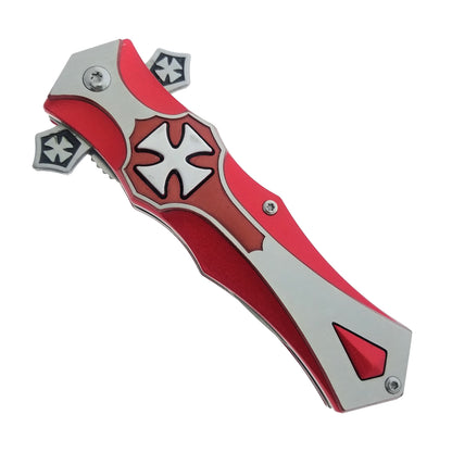 4" Silver Blade / Cross Handle / Assisted Knife
