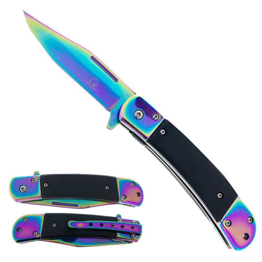 Falcon 8" Overall Rainbow with Wood Handle Knife