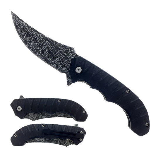 3" Black 3D Titanium Blade, 5" Black Titanium Steel handle