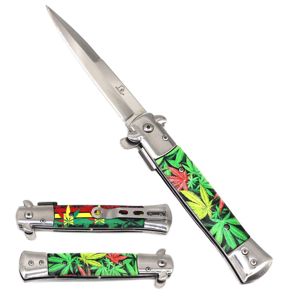 Falcon 8" Jamaican Flag Pocket Knife.