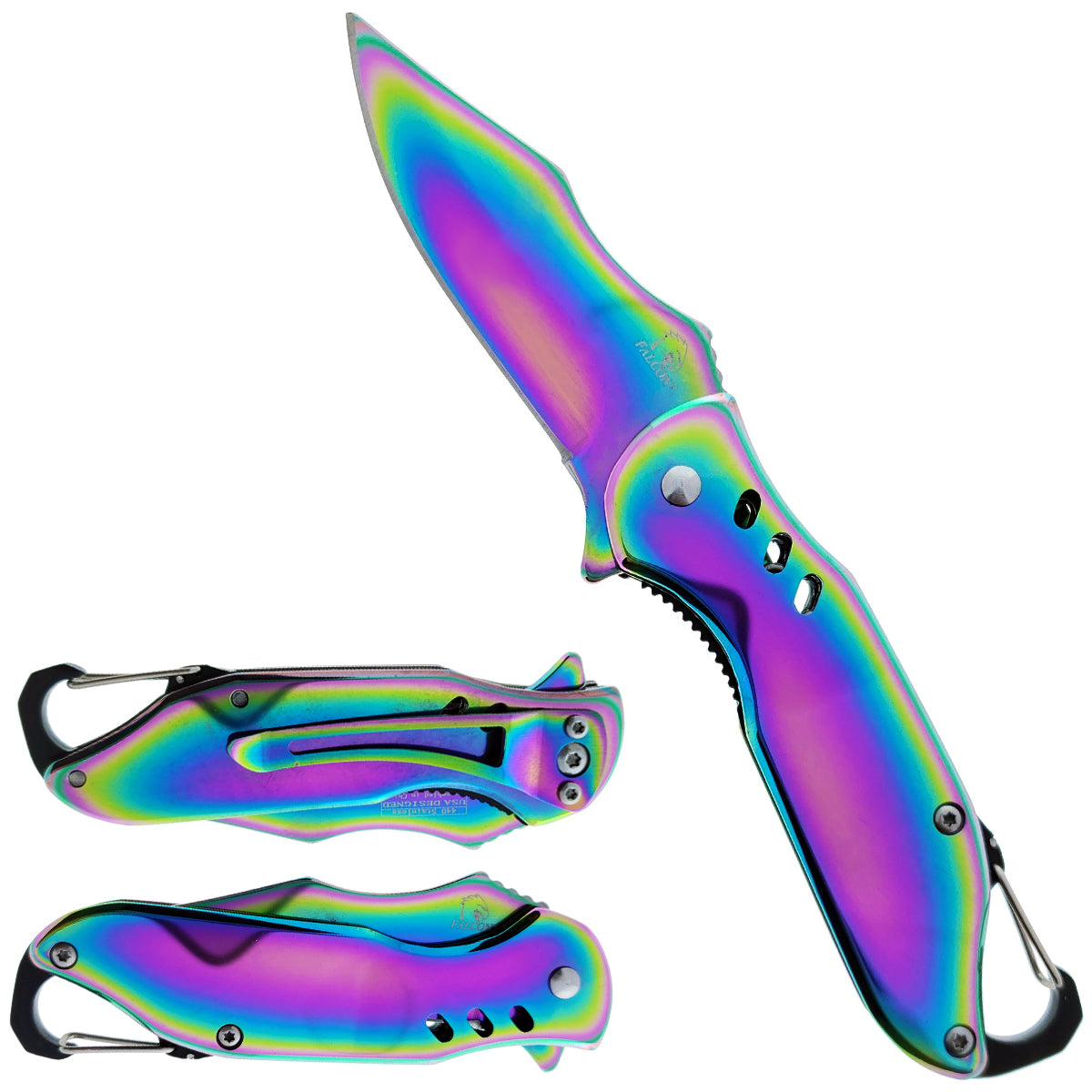 Falcon 6 1/2" Rainbow Spring Assisted Knife