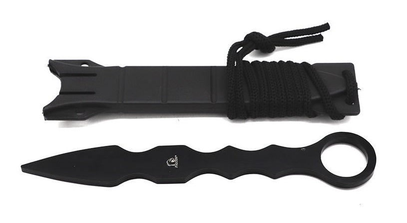 7 1/2" Overall. Black Coating Trainer. Black ABS Sheath