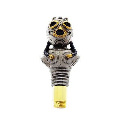 Steampunk Mask Walking Cane (Gold)
