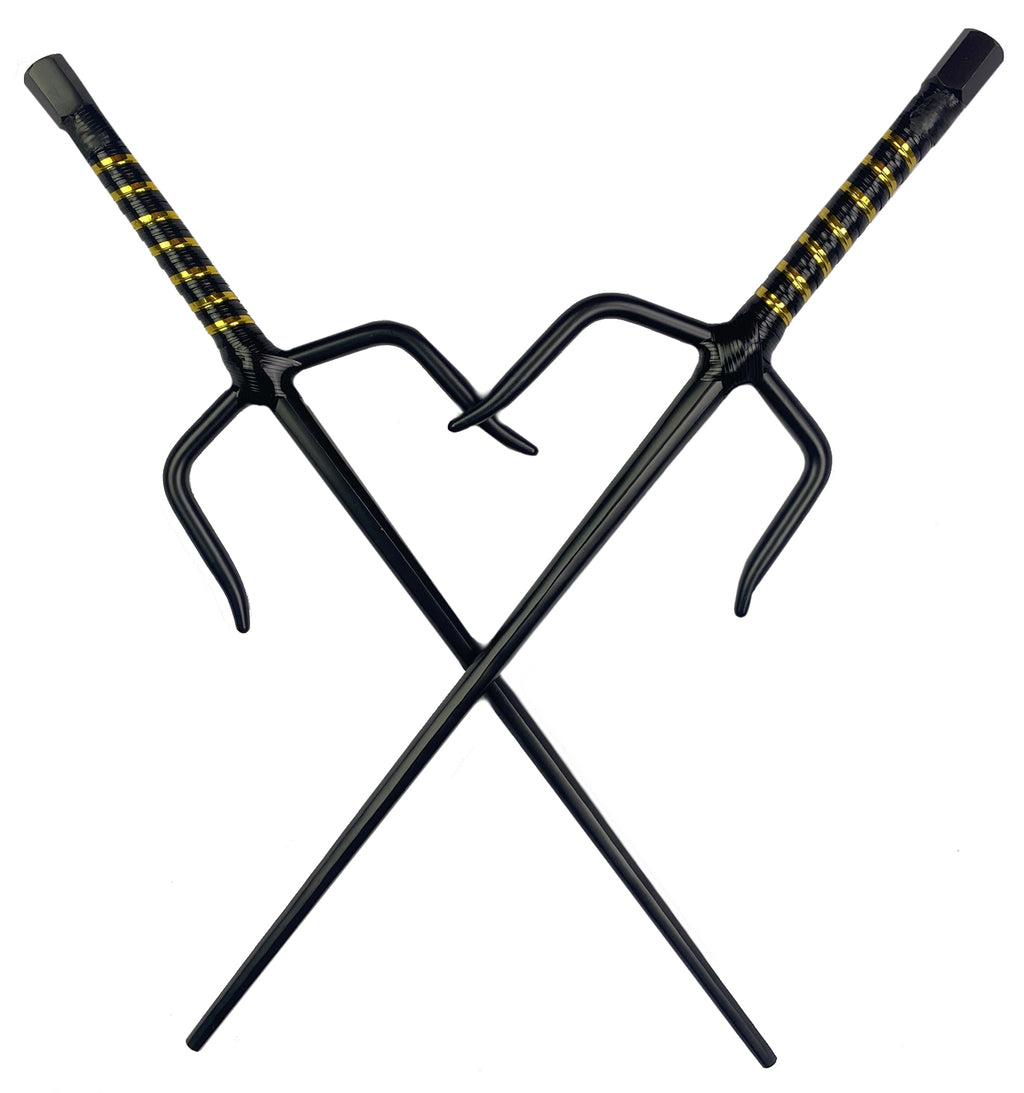 21" Black Sai with black/gold  plastic wrapped handle.