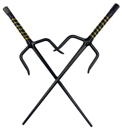 21" Black Sai with black/gold  plastic wrapped handle.