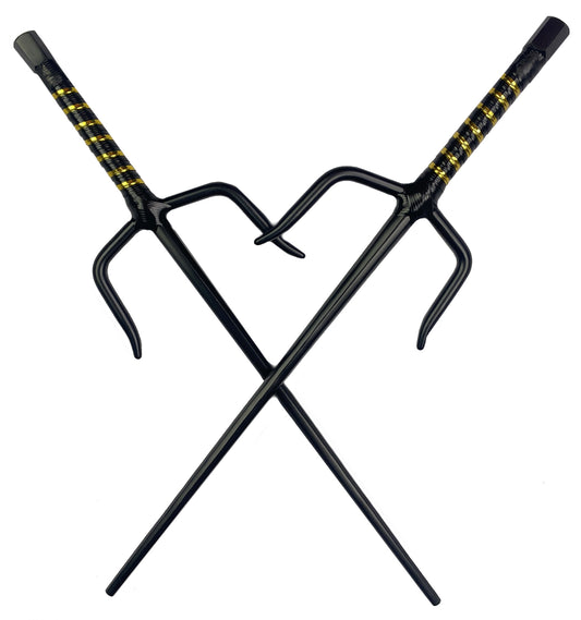 21" Black Sai with black/gold  plastic wrapped handle.