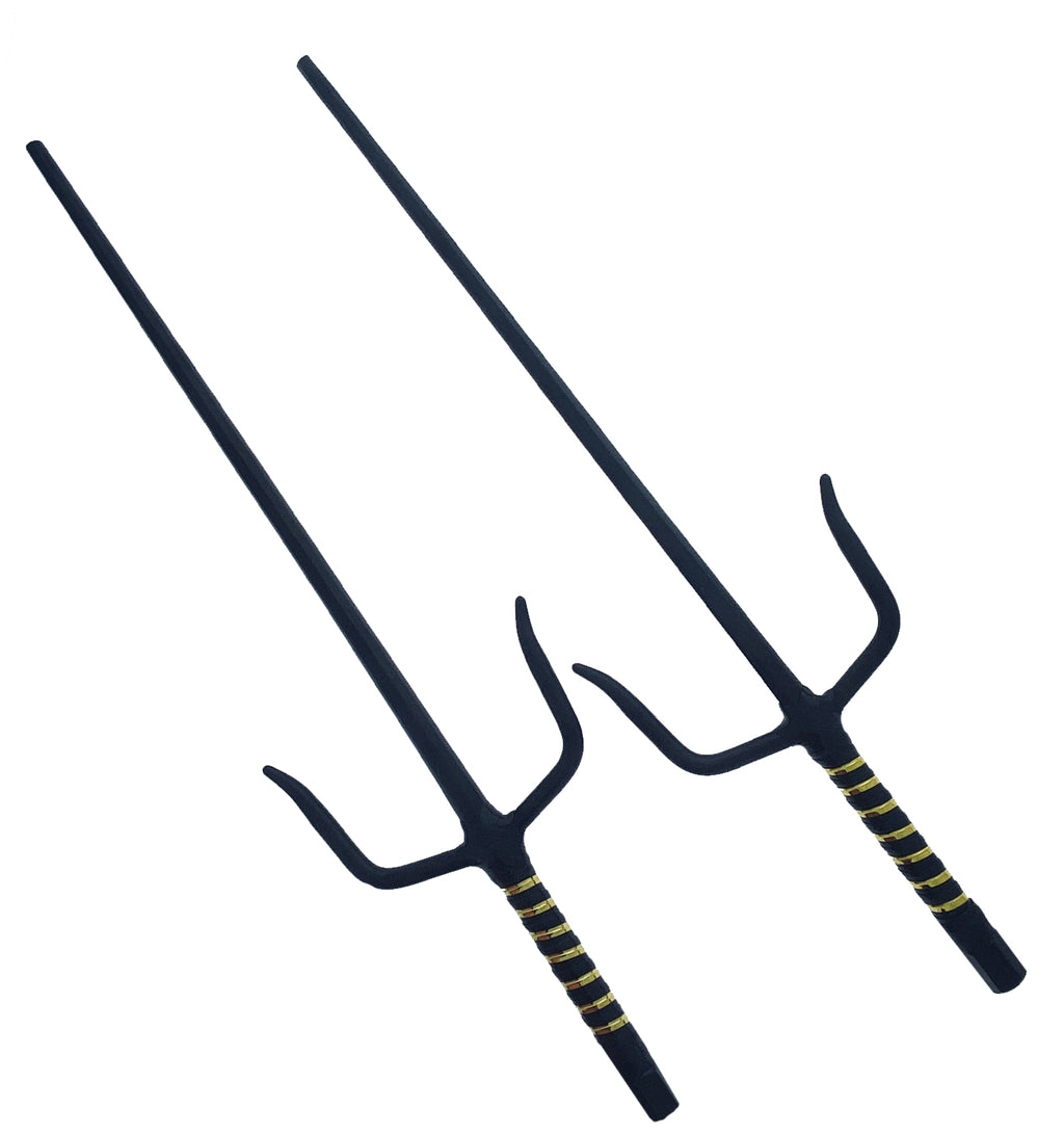21" Black Sai with black/gold  plastic wrapped handle.