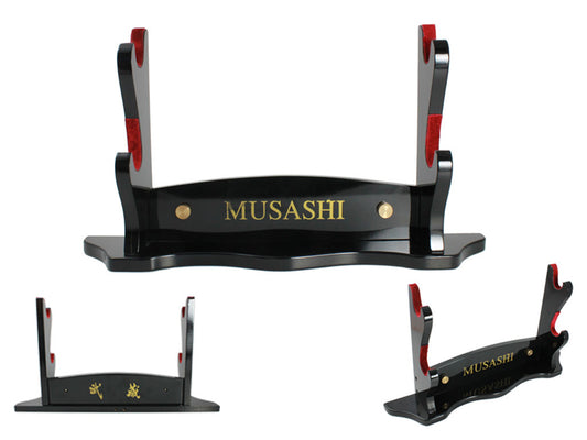 Musashi Samurai Sword Wall and Table Stand for 2 Pcs 18 3/4"