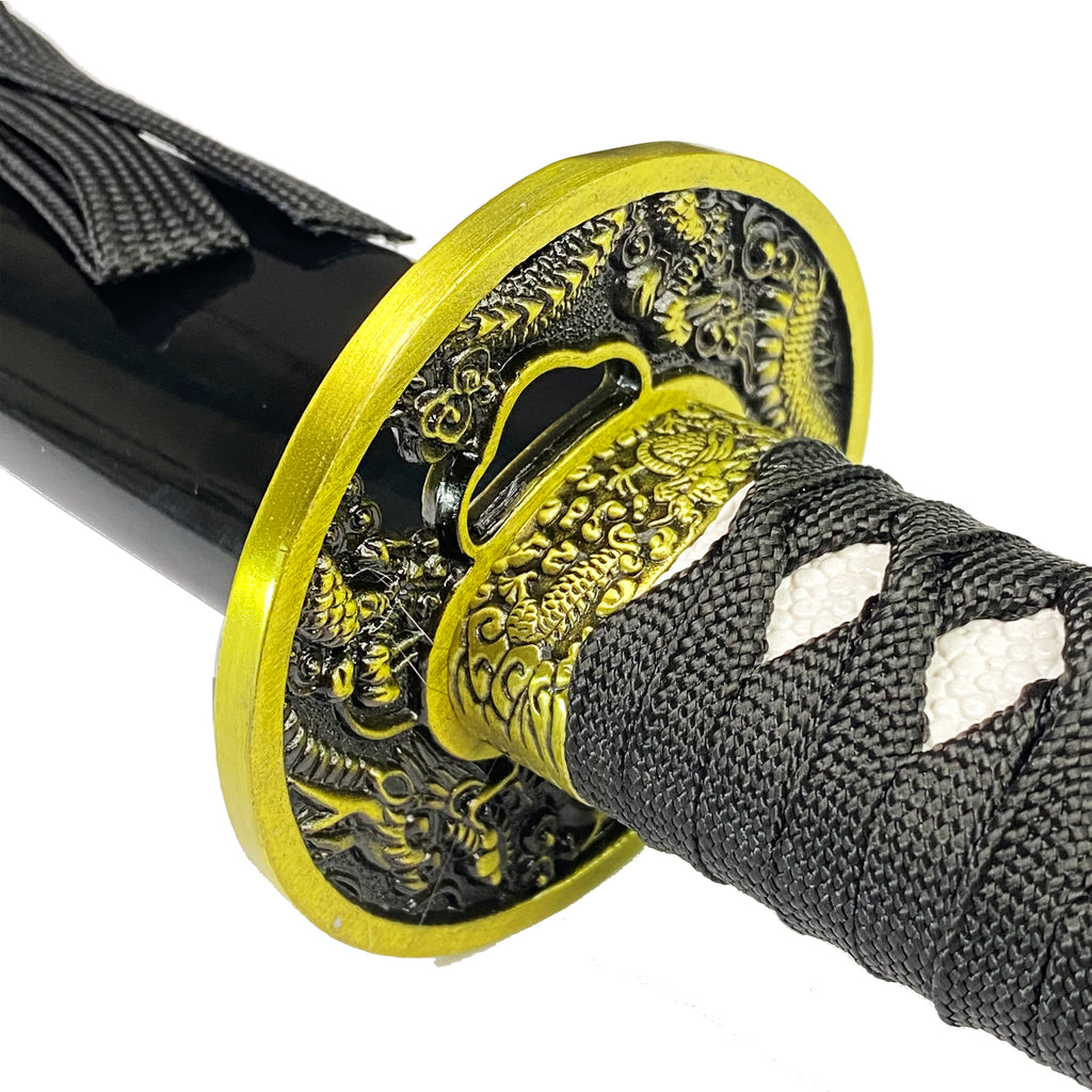 Bishamon Samurai Sword w/ Stand & Black Dragon Scabbard