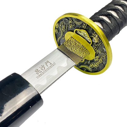 Bishamon Samurai Sword w/ Stand & Black Dragon Scabbard
