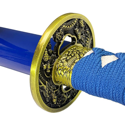 Bishamon Blue Dragon Samurai Sword w/ Stand