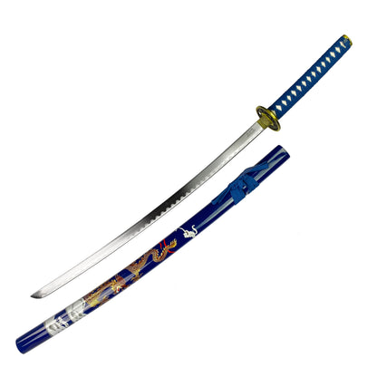 Bishamon Blue Dragon Samurai Sword w/ Stand