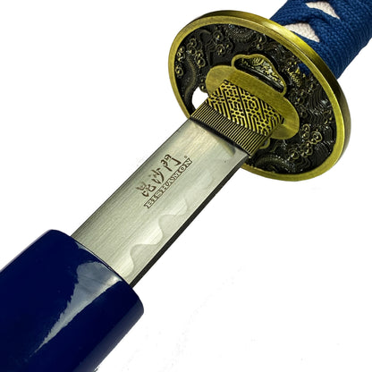 Bishamon Blue Dragon Samurai Sword w/ Stand