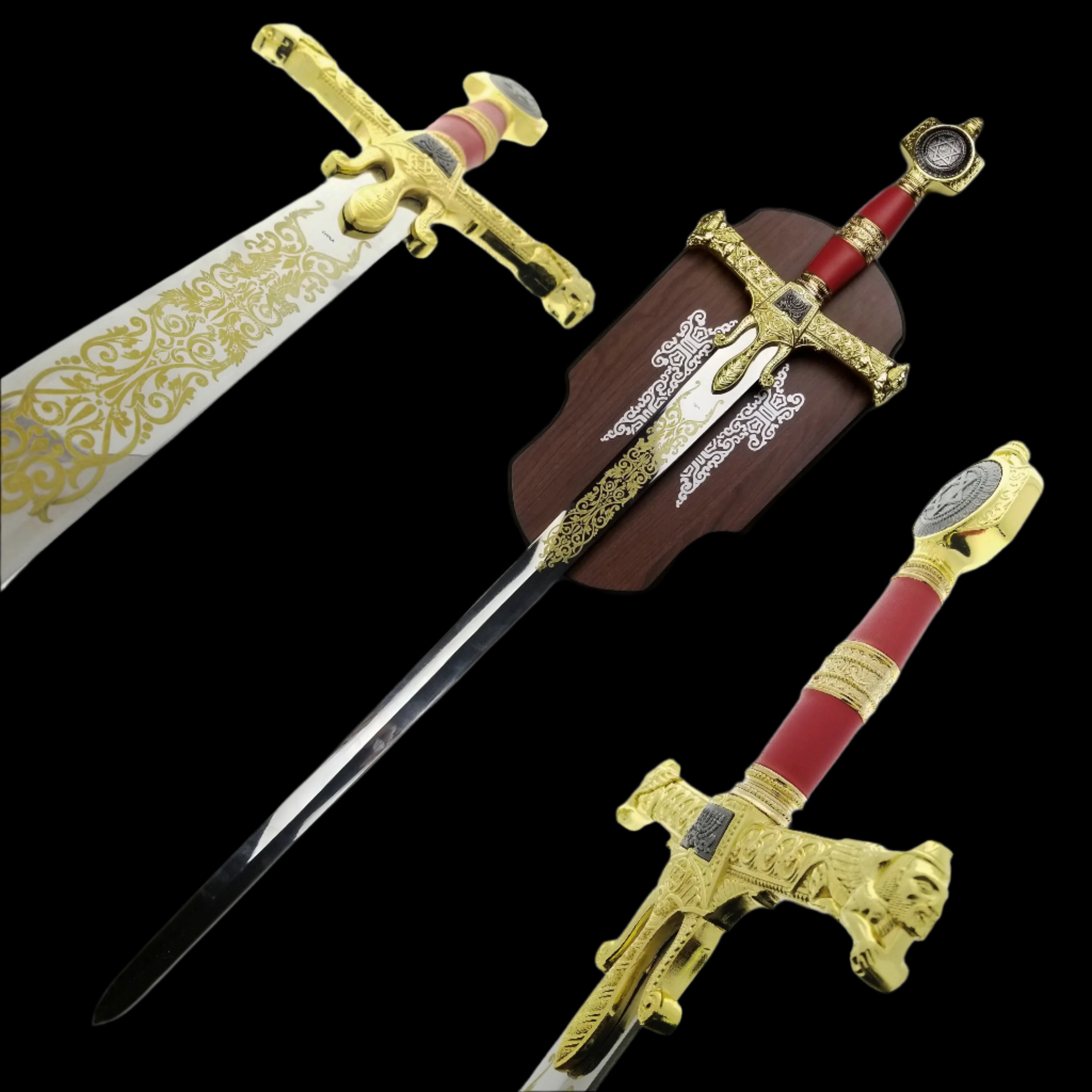 Wholesale Medieval Swords - 49" Red King Solomon Swords in Bulk