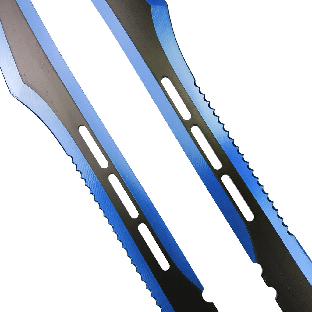 Tactical Master 27" Twin Tactical Machete Set (blue)