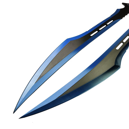 Tactical Master 27" Twin Tactical Machete Set (blue)