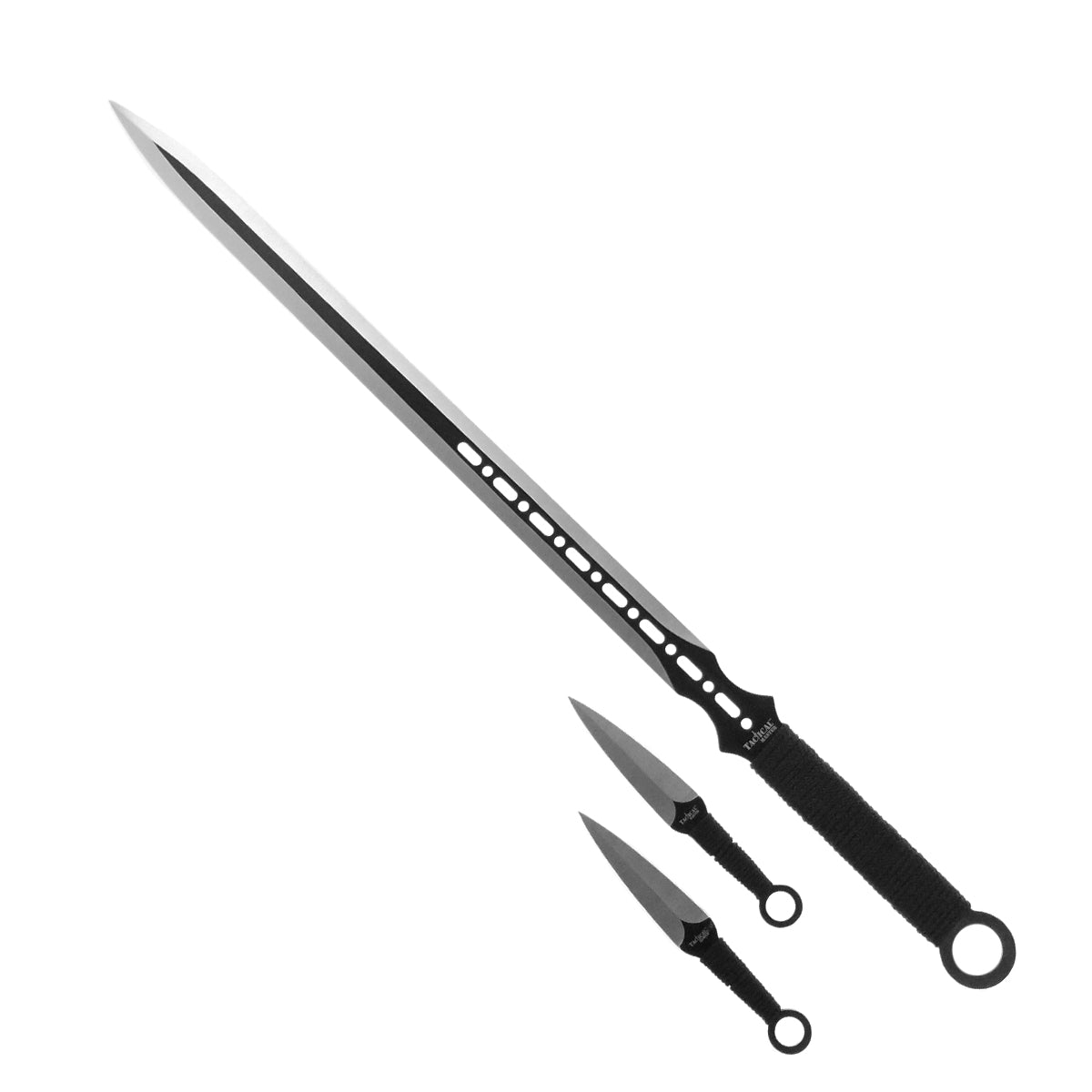 Tactical Master 27" Machete with 2 pcs 6" throwing knives