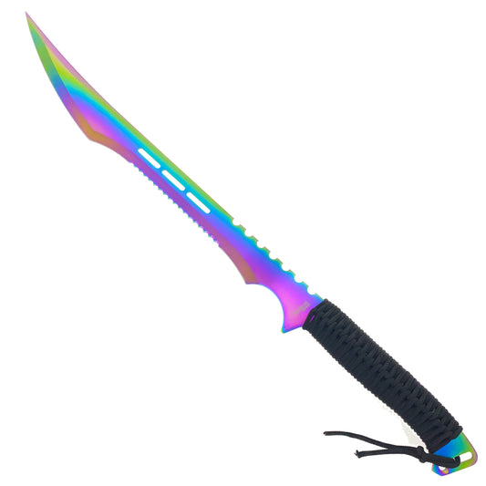 Tactical Master 28" Rainbow Machete  w/ 3 Pcs Throwing Knives