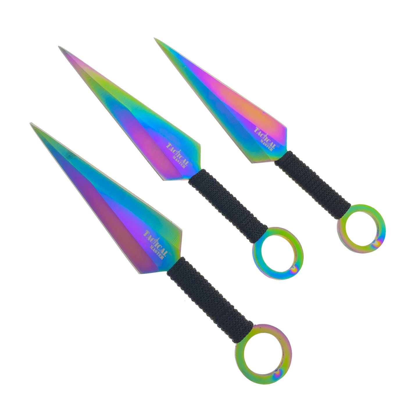 Tactical Master 28" Rainbow Machete  w/ 3 Pcs Throwing Knives