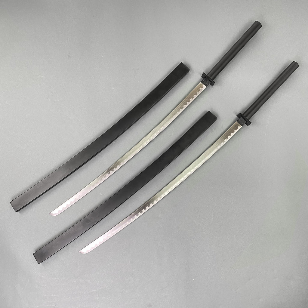 40" Double Sword with Leather Back Frog