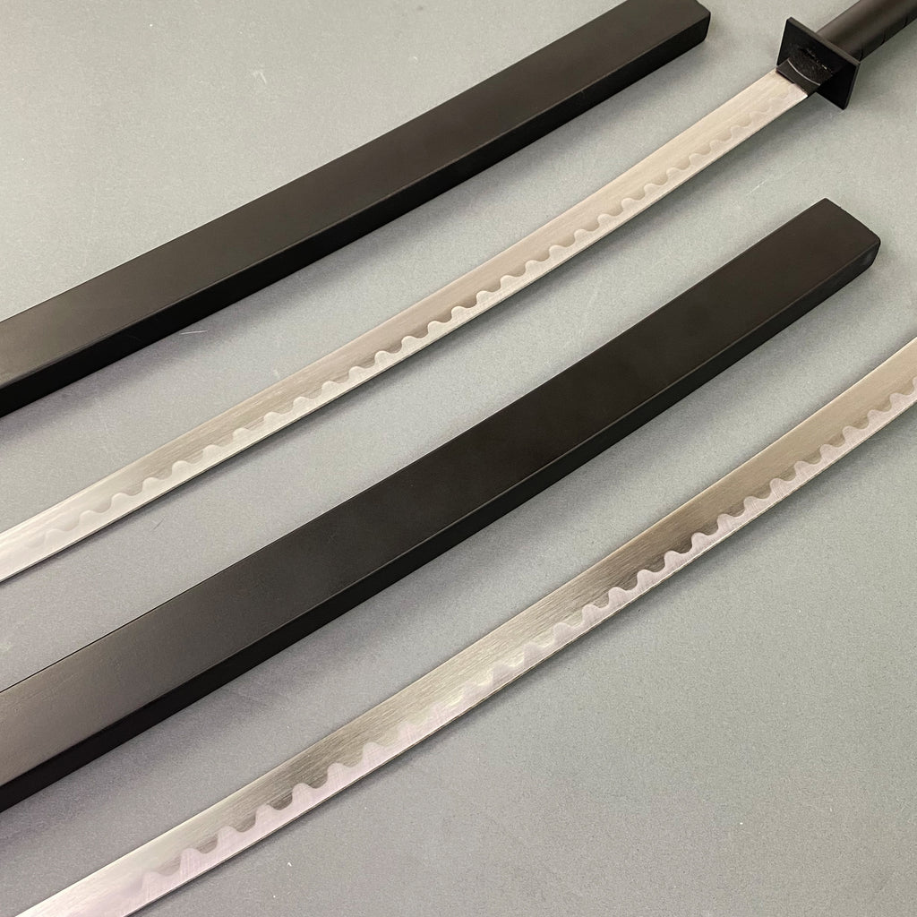 40" Double Sword with Leather Back Frog