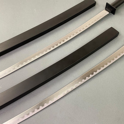 40" Double Sword with Leather Back Frog