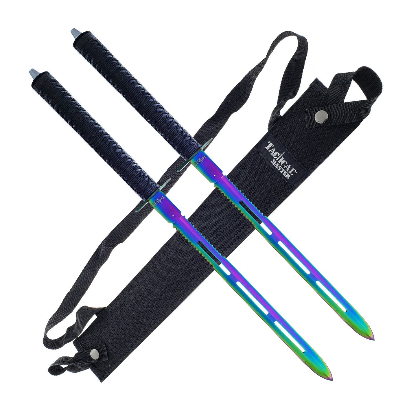 Tactical Master 25" Rainbow Twin Tactical swords (2 sword set)