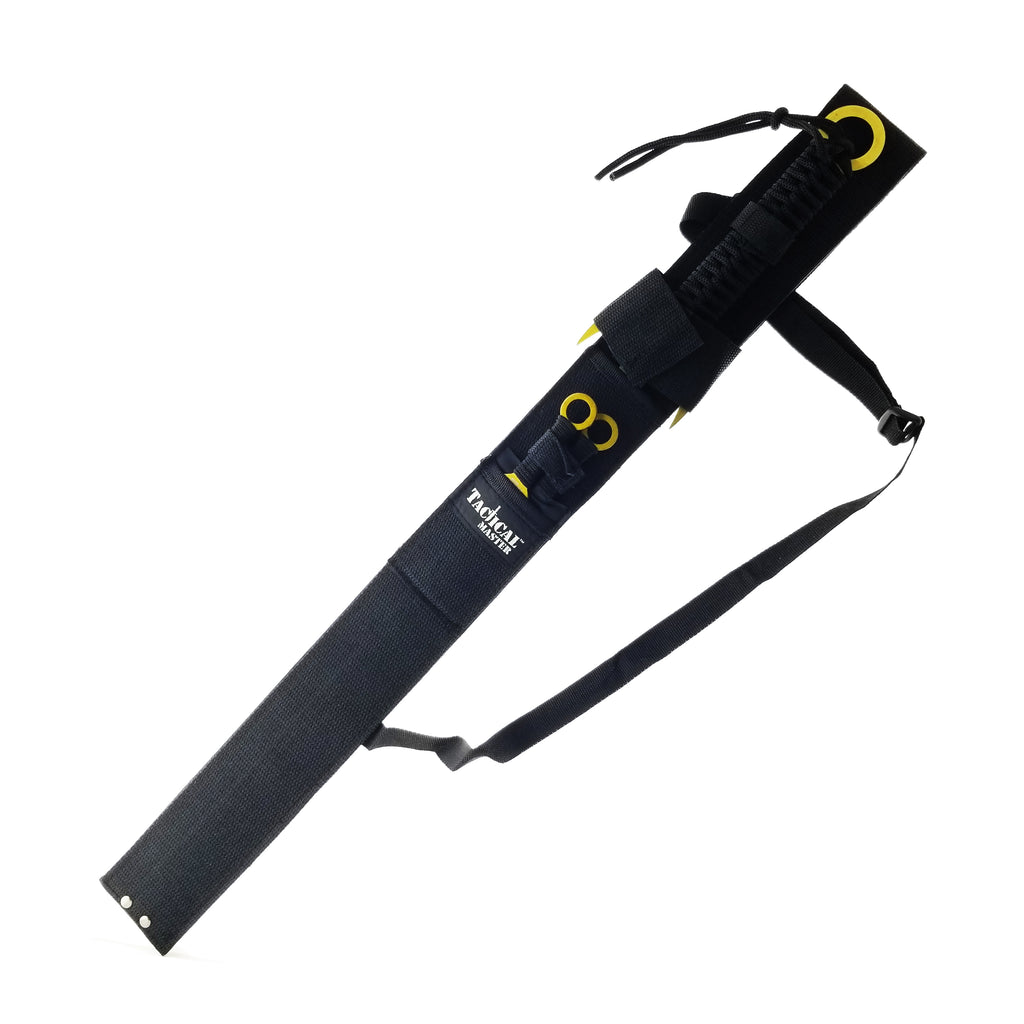 27" Machete w 2 Throwing Knives Gold