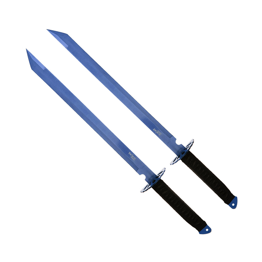 26" Twin Tactical Machete Set Blue