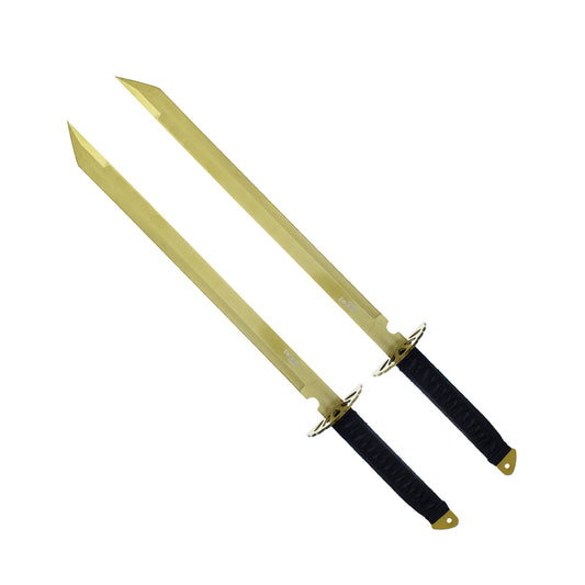 Tactical Master 26" Gold Twin Tactical Machete Set