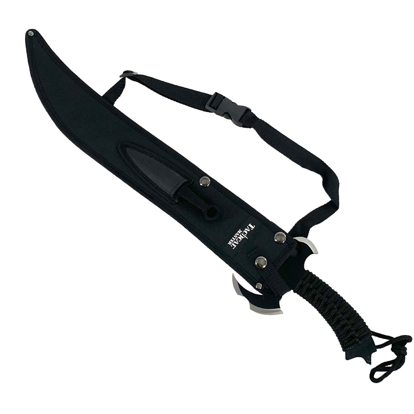 Tactical Master 27" Black Tactical Machete and Throwing Knives