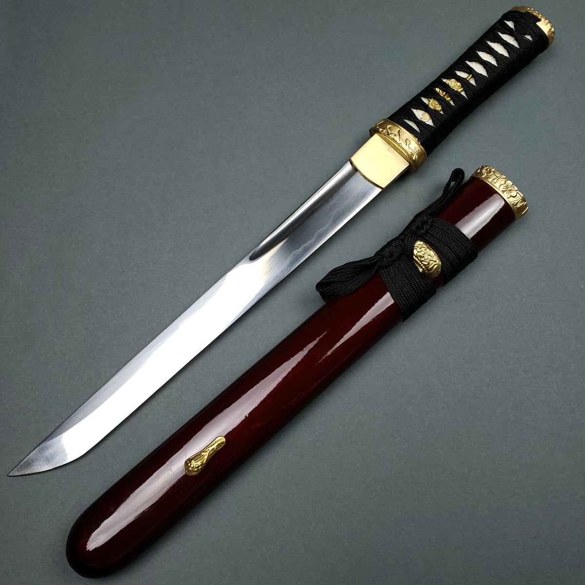 Asuka Hand-Forged Burgundy Tanto - Buy Wholesale Tantos.